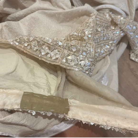 SOLD Seema Gujral Ivory Sequin Lehenga Set Indian - Picture 9 of 11